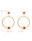 Fashion Red Dripping Eye Round Earrings