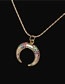 Fashion Color Horn Necklace With Diamonds