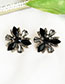 Fashion White Alloy Diamond Flower Stud Earrings