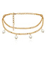 Fashion Golden 0572 Pearl Hollow Waist Chain