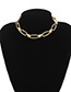 Fashion Necklace Gold 2685 Geometric Oval Necklace