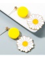 Fashion Yellow Flower Drip Oil Earrings