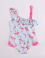 Fashion Pink Printed Flamingo Fungus One-piece Children's Swimsuit