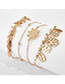 Fashion Golden Irregular Alloy Bump Rice Beads Leaves Small Turtle Bracelet Set