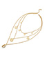 Fashion Golden Multilayer Glass Beads Necklace
