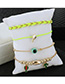 Fashion Yellow Hot Air Balloon Lightning Coconut Multilayer Anklet Set