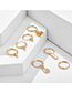 Fashion Golden Diamond Lock Eye Geometry Earrings Set