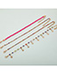 Fashion Color Woven Colored Diamond Star Tassel Anklet Set