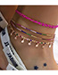 Fashion Color Woven Colored Diamond Star Tassel Anklet Set
