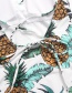 Fashion White Fruit Print Siamese Swimwear