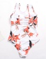 Fashion White Flower Print Conjoined Swimwear