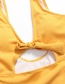 Fashion Yellow Open Chest Leak Back Conjoined Swimwear