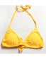 Fashion Yellow Printed Back Split Bikini