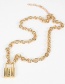Fashion Golden Lock Alloy Necklace