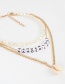 Fashion Golden Shell Shaped Pearl Letter Multilayer Necklace