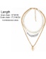 Fashion Golden Shell Shaped Pearl Letter Multilayer Necklace
