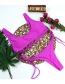 Fashion Purple Solid Color Love Band Split Swimsuit