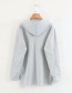 Fashion Gray Hooded Sweater With Wool Ball And Velvet Stitching
