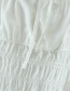 Fashion White Flared Sleeves Elasticated Short-sleeved Shirt