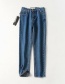 Fashion Blue Washed High-rise Straight-leg Jeans
