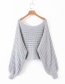 Fashion White Slit-neck Open-knit Sweater