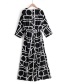 Fashion Black Abstract Geometric Print Jumpsuit
