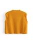 Fashion Yellow Short Fringed Knit Waistcoat