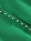 Fashion Green Ruffled Knit V-neck Single-breasted Sweater Cardigan