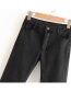 Fashion Black Frayed Washed Jeans