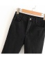 Fashion Black Stretch Ripped Washed Raw Edges Jeans