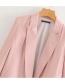 Fashion Pink Big V-neck Small Suit