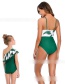 Fashion Green Ruffled One Shoulder Ball One Piece Swimsuit