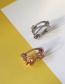 Fashion Silver (micro-inlaid) Diamond Geometric Ring