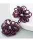 Fashion Purple Rice Beads Woven Diamond Flower Earrings