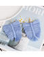 Fashion Color Contrast Wool Geometric Tassel Earrings