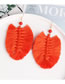 Fashion Crimson Wool Geometric Tassel Earrings