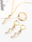 Fashion Golden Diamond Snake Earring Necklace Ring Set