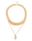 Fashion Golden Snake-shaped Thick Chain Multilayer Necklace