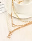 Fashion Golden Letter Ring Multilayer Pearl Necklace