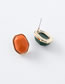 Fashion B Orange Contrast Irregular Geometric Earrings