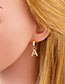 Fashion C Golden Diamond Letter Earrings