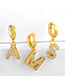 Fashion P Golden Diamond Letter Earrings