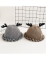Fashion Khaki Children's Hat With Small Antlers