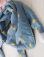 Fashion Small Socks Gray Socks Printed Fur Ball Children's Triangle Scarf