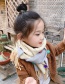 Fashion Beige Color Matching Reversible Cashmere Ball Fringed Children Scarf