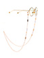 Fashion Golden Hollow Leaf Pearl Glasses Chain