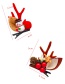 Fashion Red + Brown (2 Pairs) Hair Ball Leaf Antlers Hair Clip Set