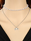 Fashion Hollow Circle Pearl And Diamond Openwork Necklace