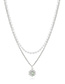 Fashion Hollow Stars Openwork Star Necklace With Pearls And Diamonds