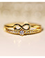 Fashion Golden Crystal Lucky Number 8 Ring